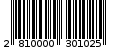 Γραμμωτός κωδικός 2810000301025