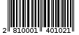 Γραμμωτός κωδικός 2810001401021