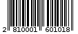 Γραμμωτός κωδικός 2810001601018