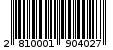 Γραμμωτός κωδικός 2810001904027