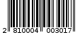 Γραμμωτός κωδικός 2810004003017