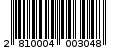 Γραμμωτός κωδικός 2810004003048