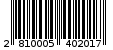 Γραμμωτός κωδικός 2810005402017