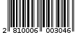 Γραμμωτός κωδικός 2810006003046