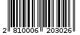 Γραμμωτός κωδικός 2810006203026