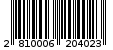 Γραμμωτός κωδικός 2810006204023