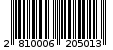 Γραμμωτός κωδικός 2810006205013
