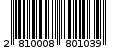 Γραμμωτός κωδικός 2810008801039