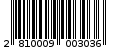 Γραμμωτός κωδικός 2810009003036