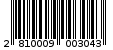 Γραμμωτός κωδικός 2810009003043