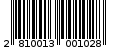 Γραμμωτός κωδικός 2810013001028