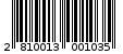 Γραμμωτός κωδικός 2810013001035