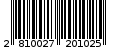 Γραμμωτός κωδικός 2810027201025