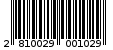 Γραμμωτός κωδικός 2810029001029
