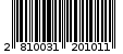 Γραμμωτός κωδικός 2810031201011