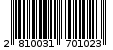 Γραμμωτός κωδικός 2810031701023