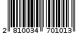 Γραμμωτός κωδικός 2810034701013