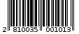 Γραμμωτός κωδικός 2810035001013