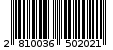 Γραμμωτός κωδικός 2810036502021