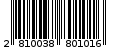Γραμμωτός κωδικός 2810038801016