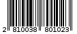 Γραμμωτός κωδικός 2810038801023