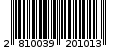Γραμμωτός κωδικός 2810039201013