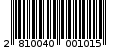 Γραμμωτός κωδικός 2810040001015