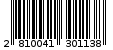 Γραμμωτός κωδικός 2810041301138
