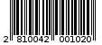 Γραμμωτός κωδικός 2810042001020