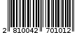 Γραμμωτός κωδικός 2810042701012