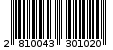 Γραμμωτός κωδικός 2810043301020