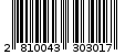 Γραμμωτός κωδικός 2810043303017