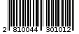 Γραμμωτός κωδικός 2810044301012