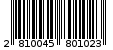 Γραμμωτός κωδικός 2810045801023