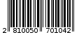 Γραμμωτός κωδικός 2810050701042