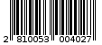 Γραμμωτός κωδικός 2810053004027