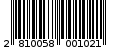 Γραμμωτός κωδικός 2810058001021