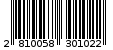 Γραμμωτός κωδικός 2810058301022