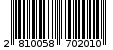 Γραμμωτός κωδικός 2810058702010