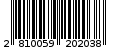 Γραμμωτός κωδικός 2810059202038