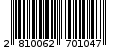 Γραμμωτός κωδικός 2810062701047