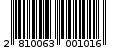Γραμμωτός κωδικός 2810063001016