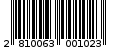 Γραμμωτός κωδικός 2810063001023