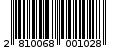Γραμμωτός κωδικός 2810068001028