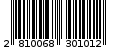 Γραμμωτός κωδικός 2810068301012