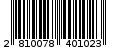 Γραμμωτός κωδικός 2810078401023
