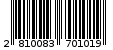Γραμμωτός κωδικός 2810083701019