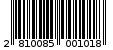 Γραμμωτός κωδικός 2810085001018