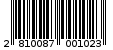 Γραμμωτός κωδικός 2810087001023