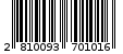 Γραμμωτός κωδικός 2810093701016